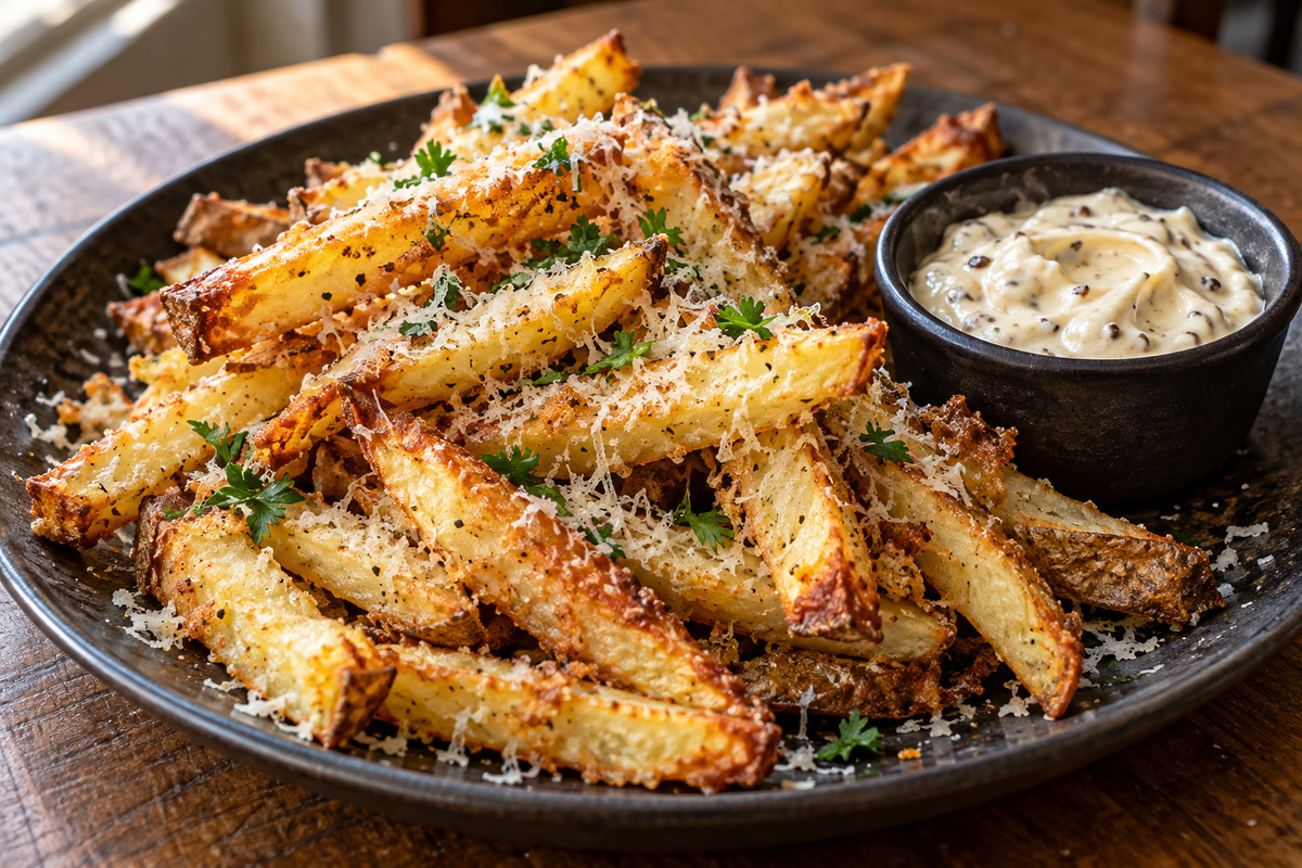 Parmesan-Pommes mit Dollie Trüffel Mayo