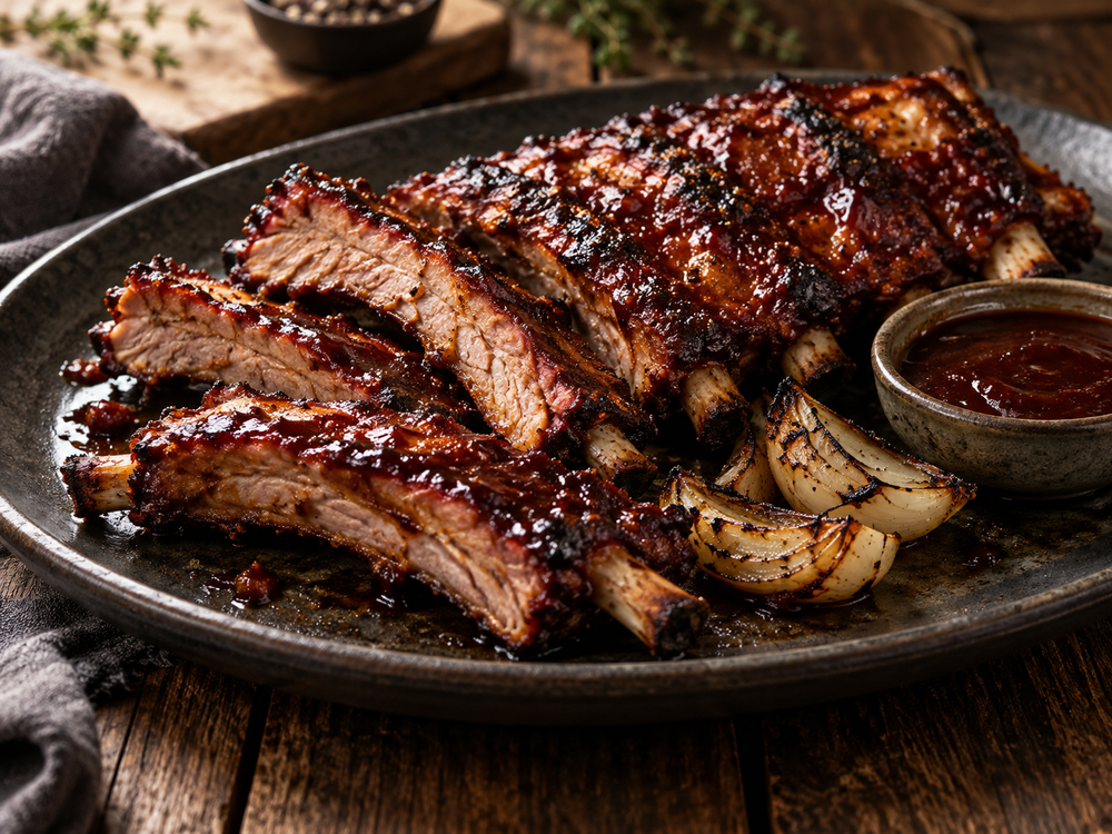 Smoky BBQ-Rippchen aus dem Ofen mit Dollie Hickory Smoke