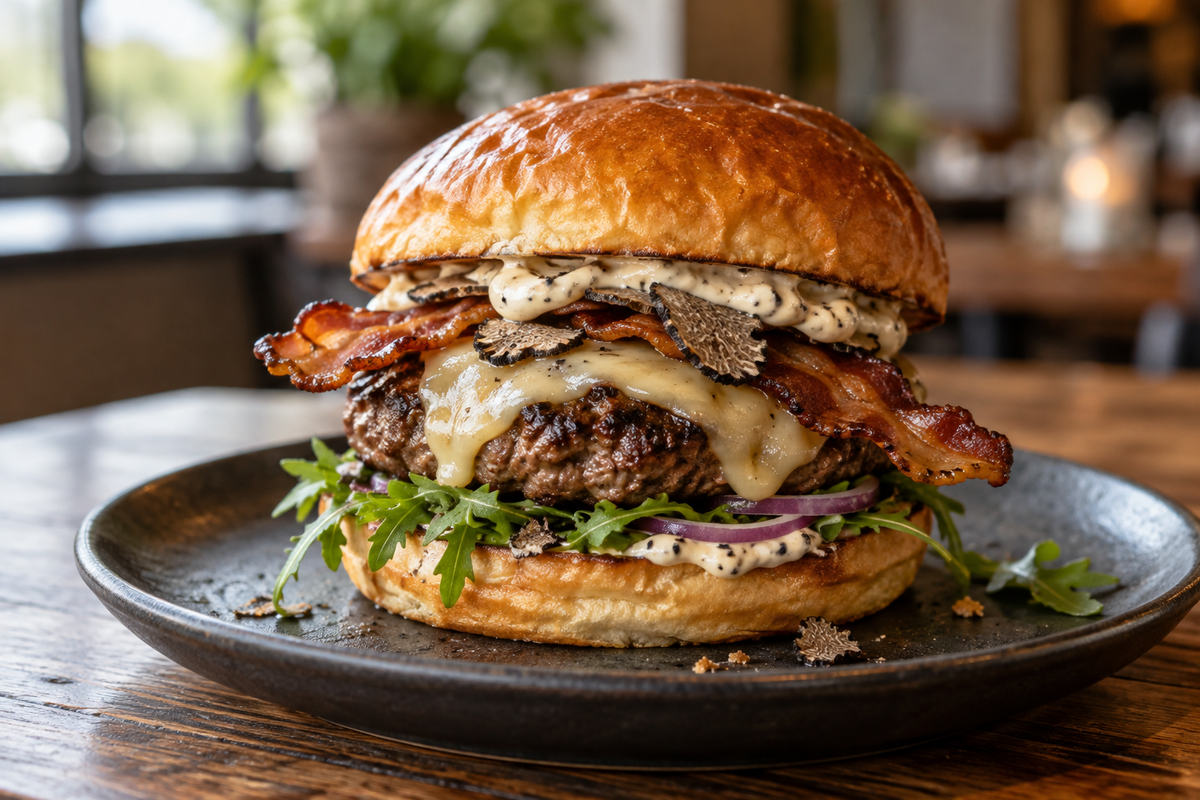 Trüffelburger mit Bacon & Dollie Trüffel Mayo
