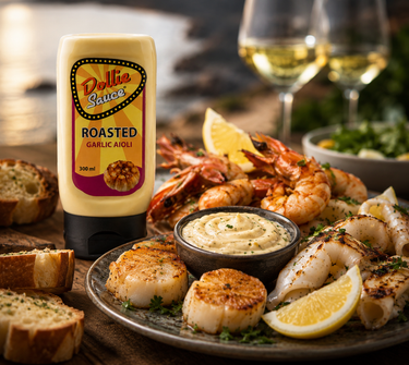 Dollie Sauce Roasted Garlic Aioli – Cremige Knoblauch Aioli Sauce mit geröstetem Knoblauch - Dolliesauce