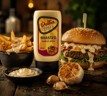 Dollie Sauce Roasted Garlic Aioli – Cremige Knoblauch Aioli Sauce mit geröstetem Knoblauch - Dolliesauce